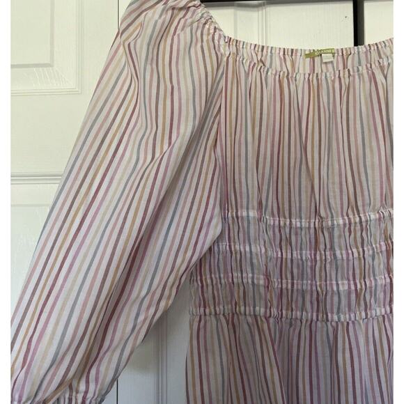 NWT Gianni Bini Alice Top White Stripe Size Large - Picture 5 of 7